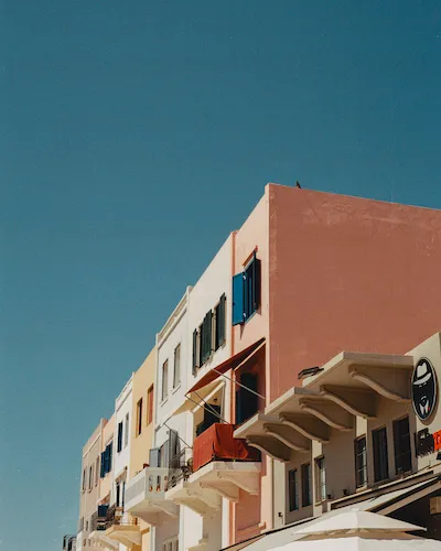 Colourful houses in Chania