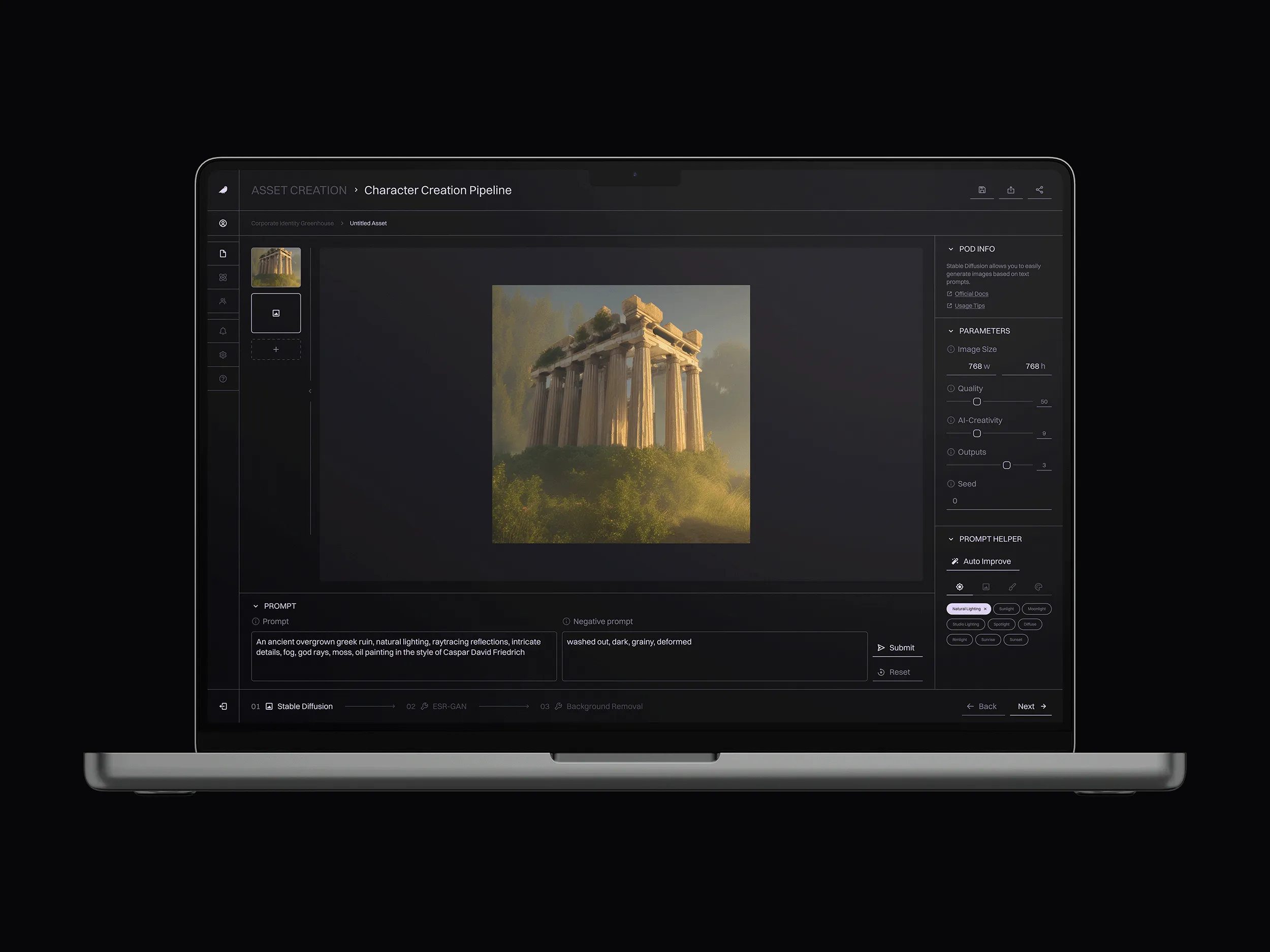 MacBook Mockup of the edit screen of KRAU