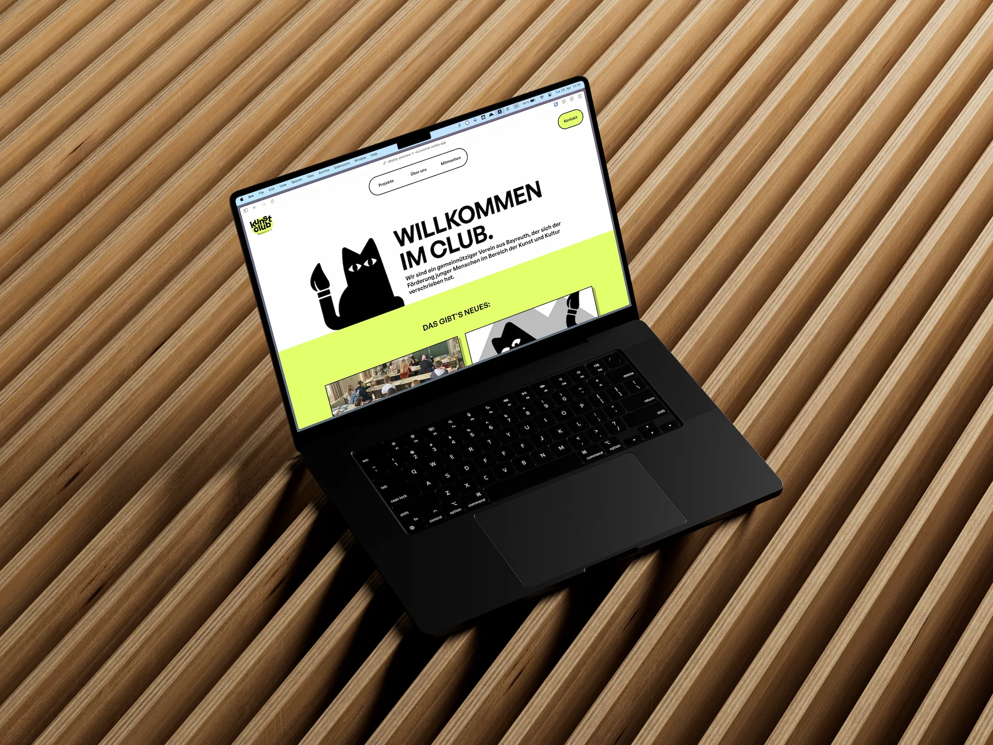 Mockup of the Kunstclub Bayreuth e.V. website